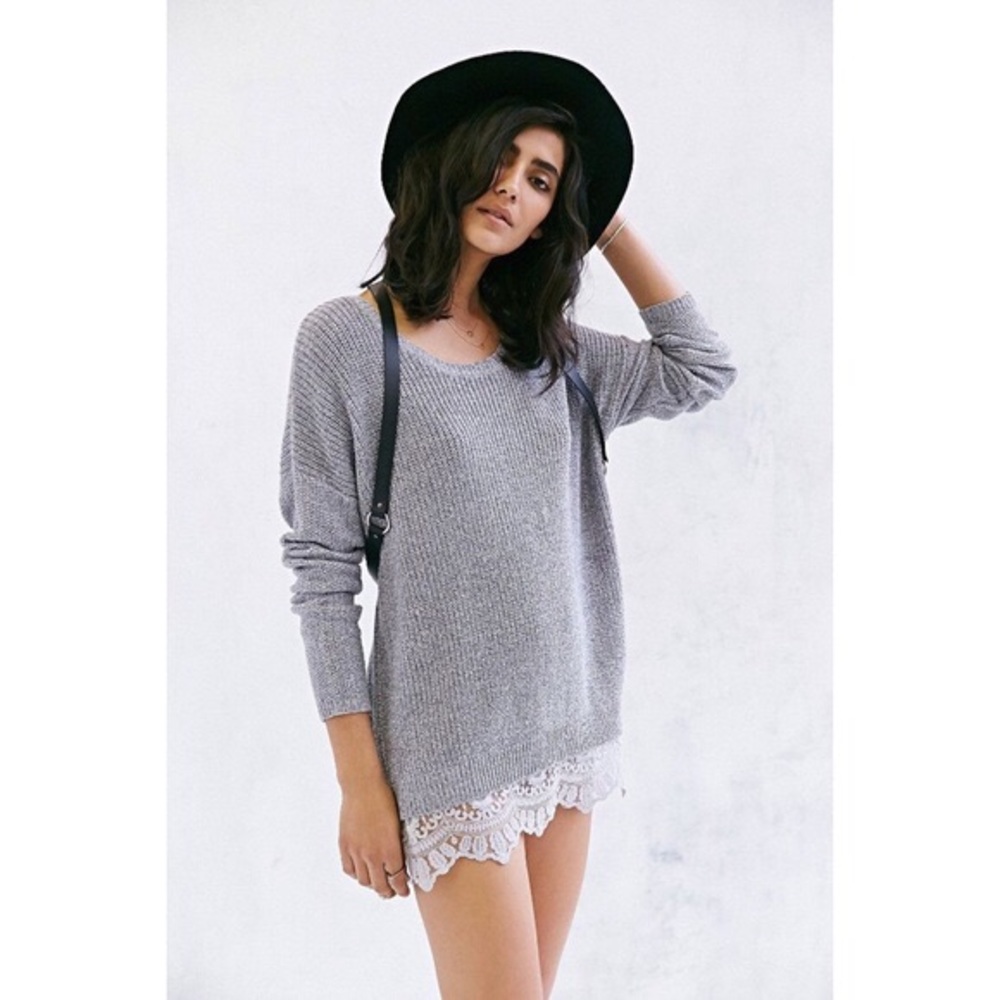 Pins and Needles Lace Trim Sweater